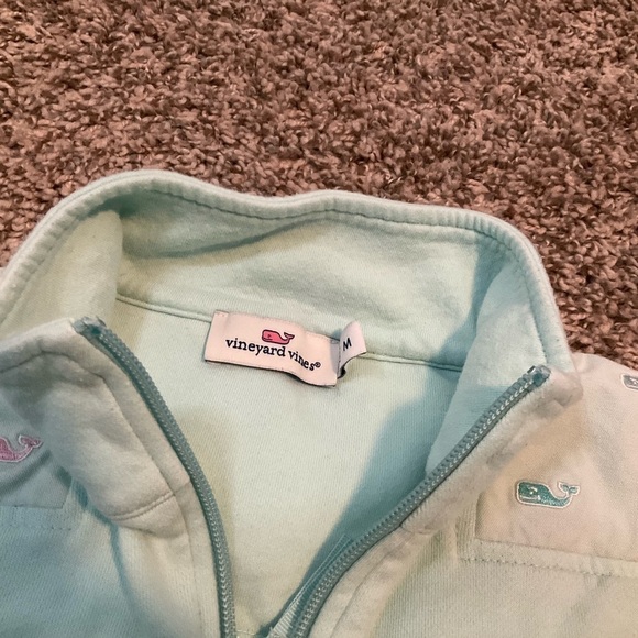 Vineyard Vines Quarter-Zip Pullover Mint Green Size M Flaw Sweatshirt - Picture 6 of 14
